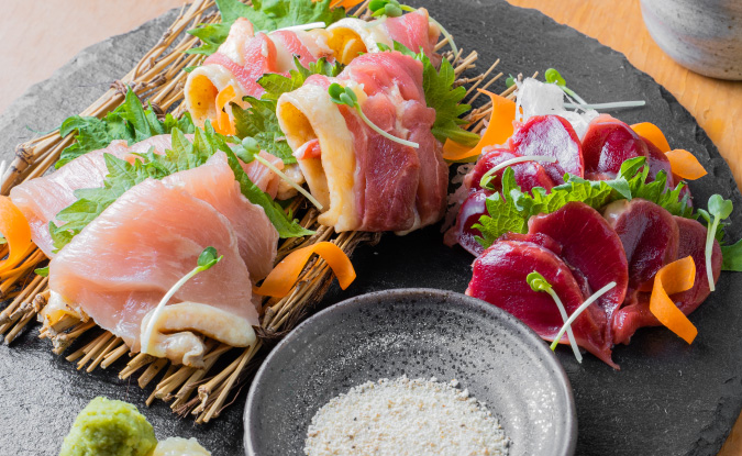 地鶏お造り盛り合わせ